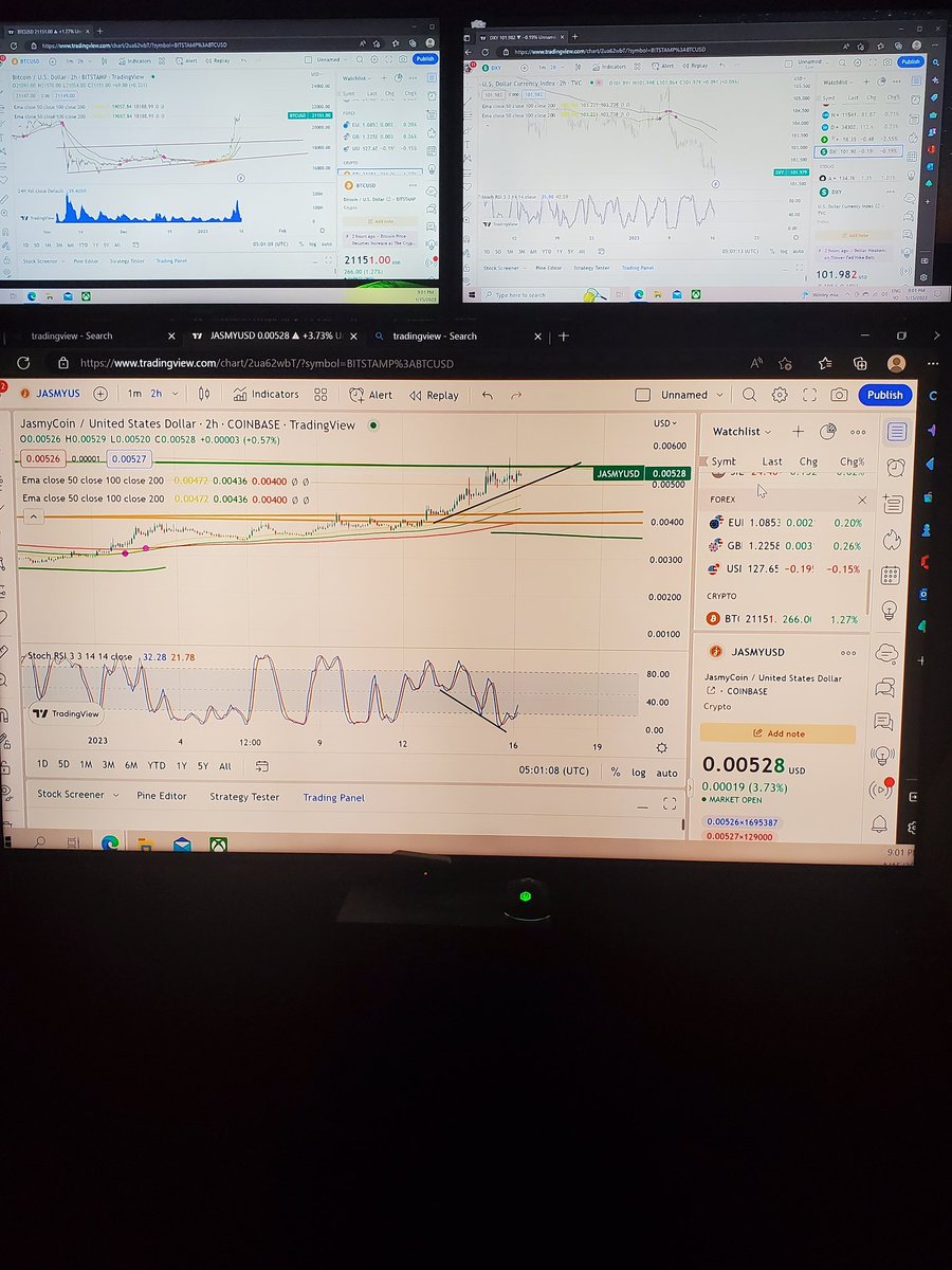 terryevans1979's tweet photo. #BTC #Jasmy #crypto 
Looking like are next pump to the upside is incoming "not financial advice "
Bullish divergence on the St rsi all ema,s are spread out to the upside 
.00678 inbound https://t.co/nN5waECwty