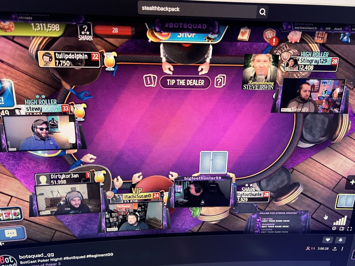_ItachiSusanOO's tweet photo. The @botsquad_gg first #BotCast playing some poker!! https://t.co/3573ZA4G1O