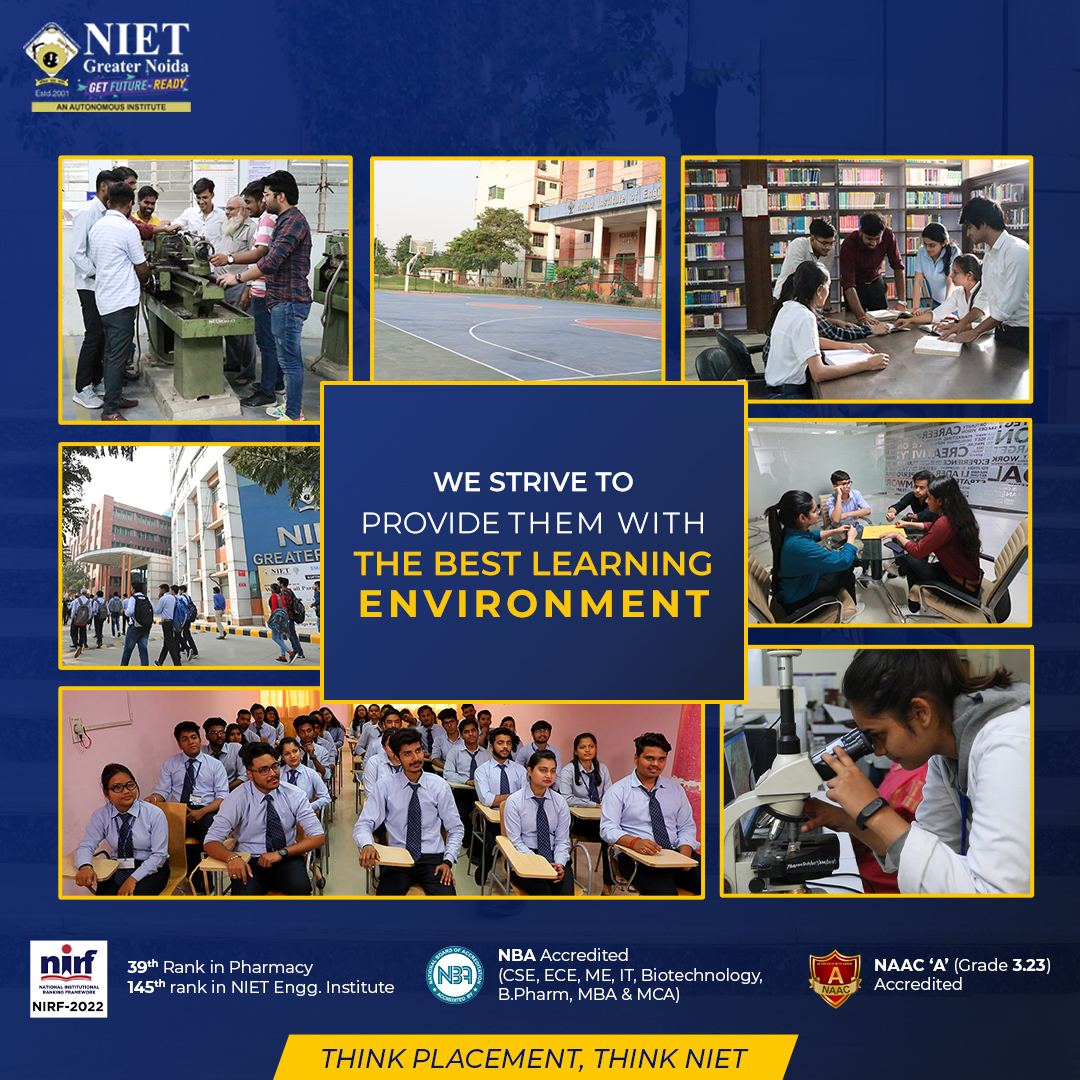 Providing #students with the right learning #environment and ensuring #holistic #development & progress is our goal.
.
.
#Niet #ThinkNIETThinkAhead #facilitate #private #privateinstitute #autonomous #UGC #naac #nirf #college #career #AKTU #AICTE #NBA #BestEngineeringCollege