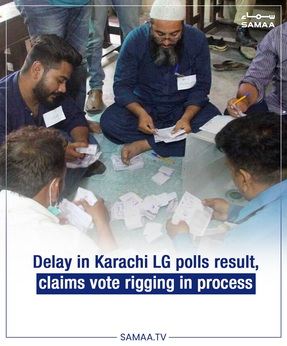 SamaaEnglish's tweet photo. Polling-which took place in 16 districts of #Karachi and #Hyderabad divisions in the second phase-began at 8am and continued till 5pm without any break.
Read More: https://t.co/UEg8TBShpk
#SamaaTV #LocalPoll #SamaaUpdates https://t.co/uxl1bq3edJ