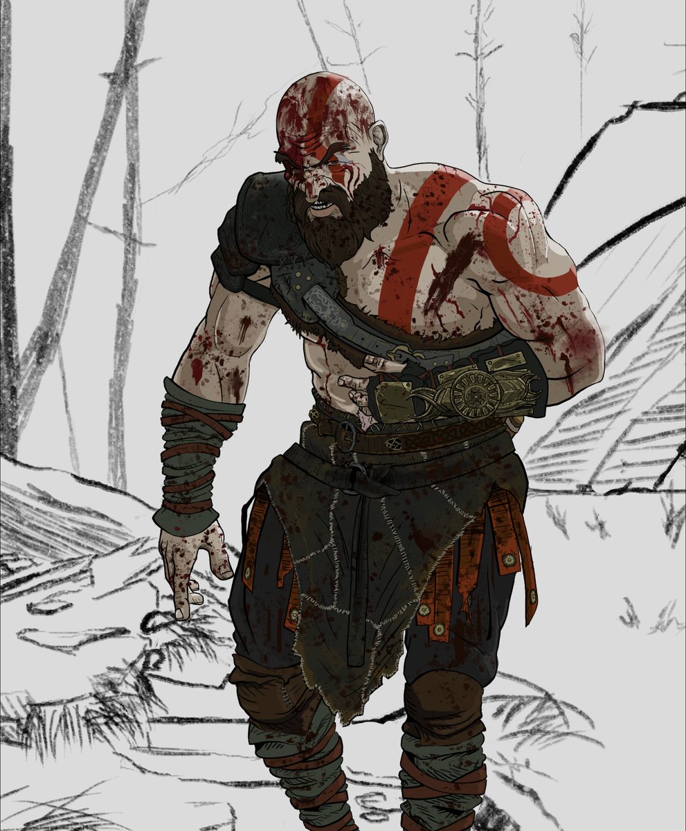 Ty3p_0's tweet photo. This was just the beginning of another long path.

God of War fan art based on the character concept by Raf Grassetti, Dela Longfish and Jose Cabrera.
#godofwar #kratos #fanart #ty3p_0 #illustration #sonysantamonica #art #drawing #digitalpainting #artist #wacom #2Dart #photoshop https://t.co/rGg64abfOy