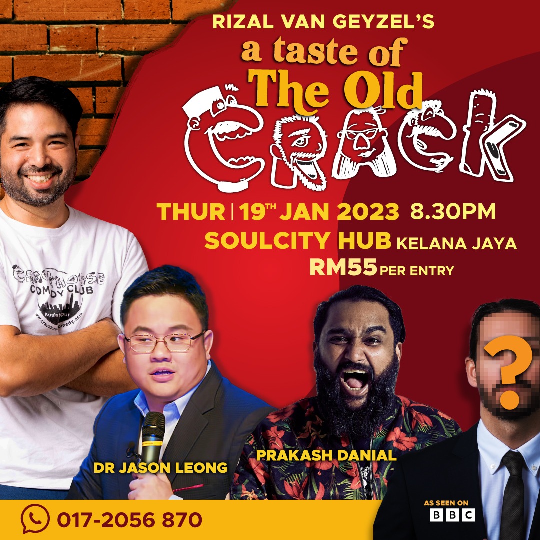 Next show happening this Thursday! 

Link in bio for tickets and inquiry! 

<a href="/DrJasonLeong/">Dr Jason Leong 🇲🇾</a> <a href="/prakashdaniel/">Prakash Daniel</a> <a href="/rizalvangeyzel/">Rizal van Geyzel 🇲🇾 🇵🇸🎤</a>