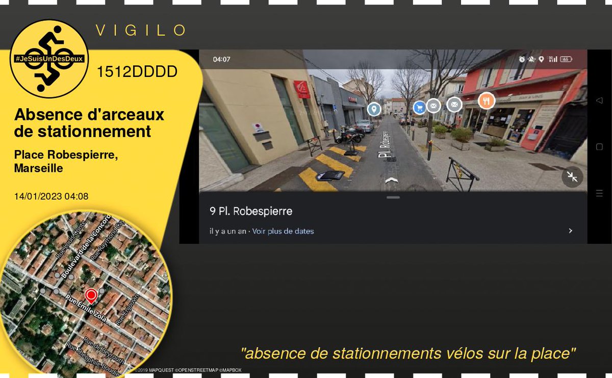 VigiloAMPM's tweet photo. absence de stationnements vélos sur la place 

Détails : https://t.co/3Ge9LLaGIh

#AMPMétropole #Marseille https://t.co/2ScUr8AidK