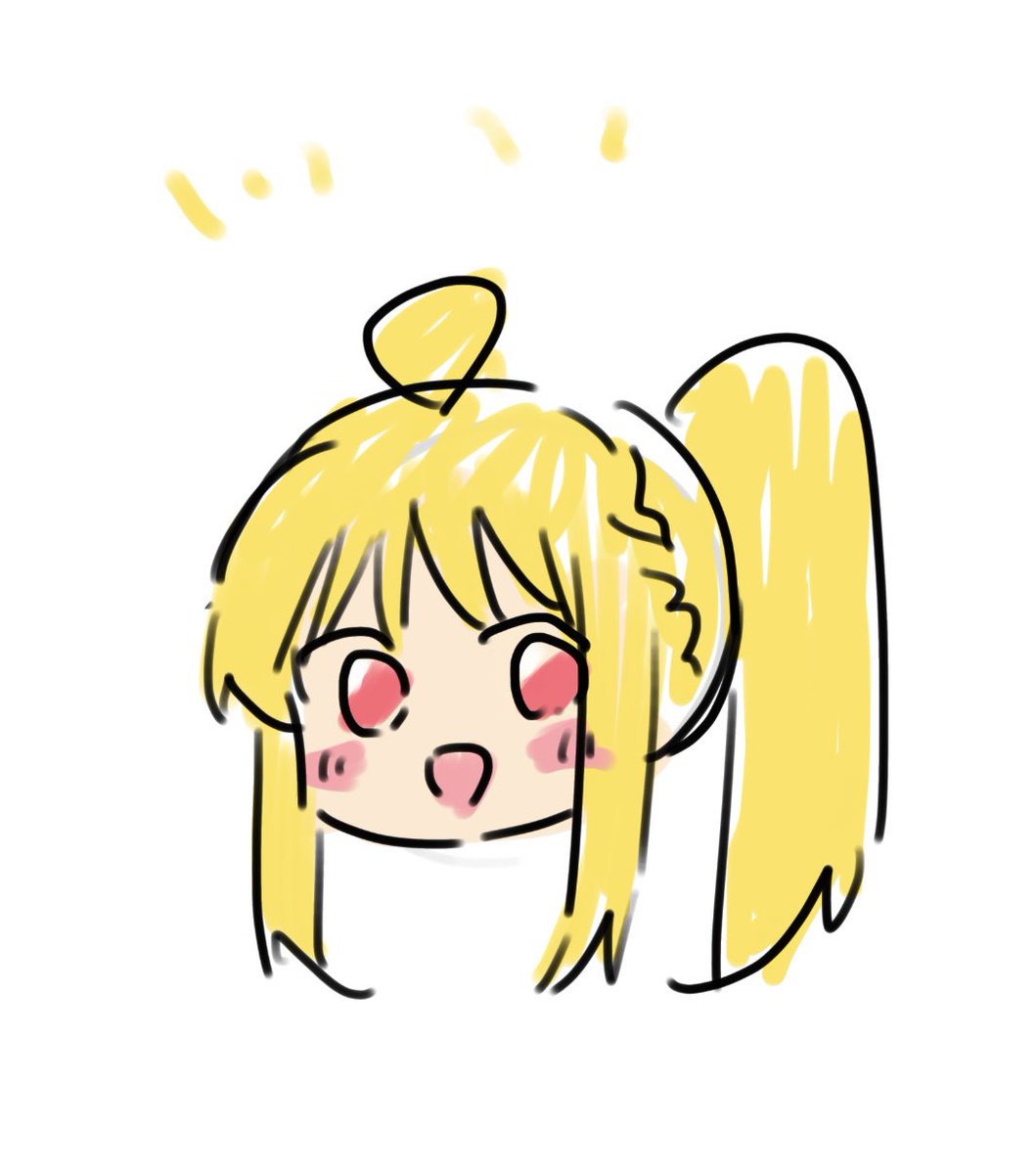 :d 1girl ahoge bangs blonde hair blush blush stickers  illustration images