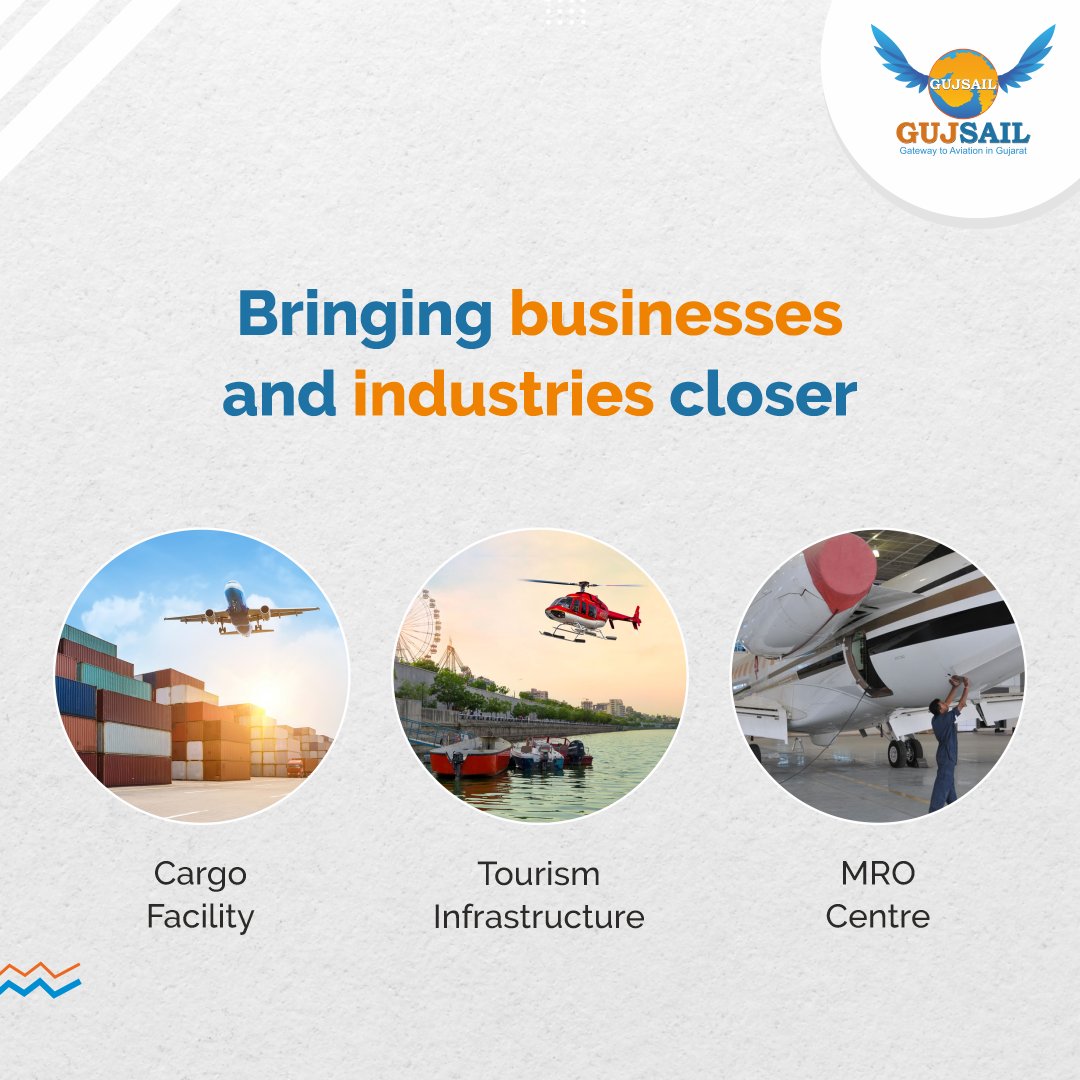 GUJSAILINDIA's tweet photo. Building robust aviation infrastructure is GUJSAIL’s priority. Plans in progress include building cargo facilities, tourism infrastructure, and an MRO centre. #CargoFacility #AirCargo #AviationHub #MROService https://t.co/FcAjCJpqM3
