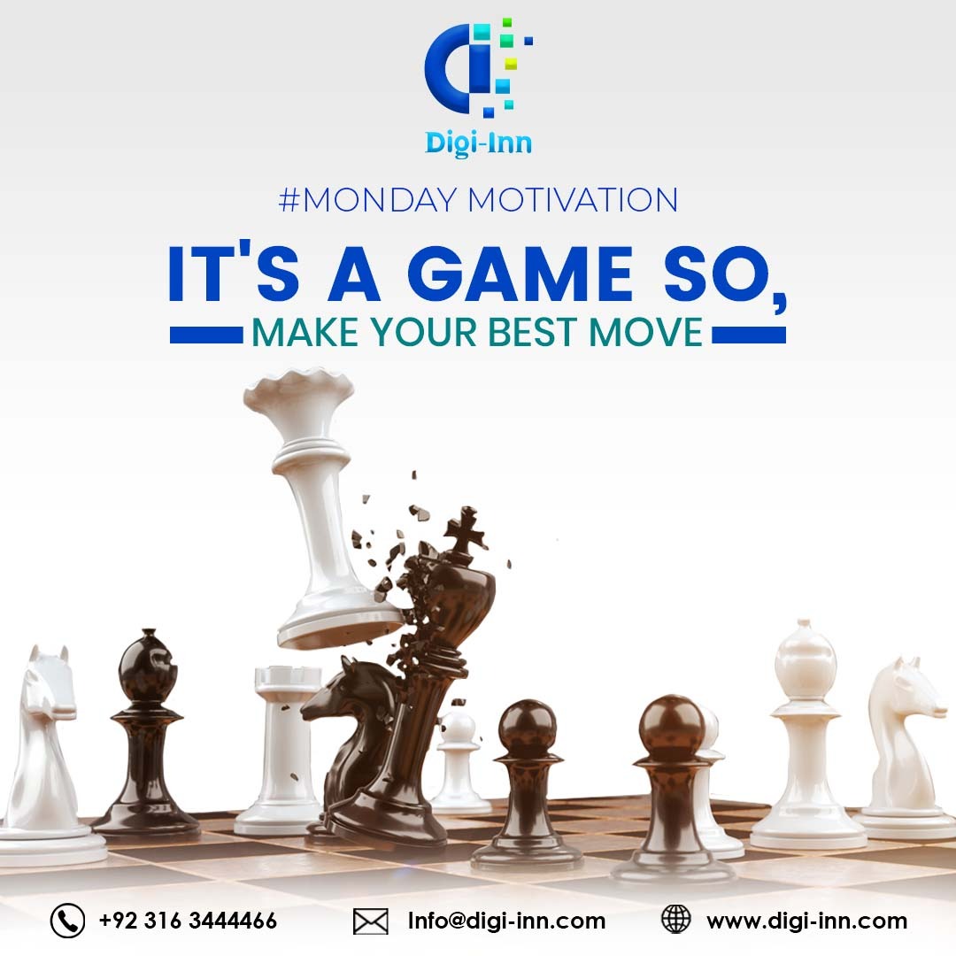 𝐌𝐨𝐧𝐝𝐚𝐲 𝐦𝐨𝐭𝐢𝐯𝐚𝐭𝐢𝐨𝐧..
In a game, it's important to make the best move possible based on the current situation and the information available.
#quotes #MondayMotivation #motivationalquotes #digitalmarketing #digiinn #bestITcompany #webdevelopment