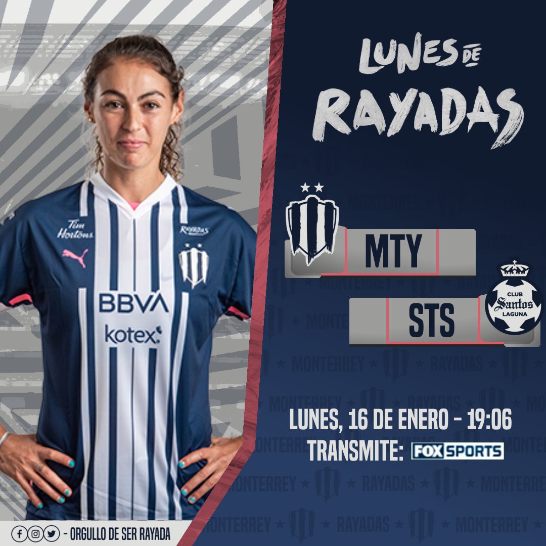 ODSRFemenil_'s tweet photo. ¡Hoy juega nuestro orgullo, nuestra pasión, NUESTRAS RAYADAS! ⚔️
El primer #LunesDeRAYADAS del 2023 en el @estadbbvaof.
⚔️ - #MTYvsSTS
🕖 - 19:06
🏟️ - BBVA
📺 - @FOXSportsMX https://t.co/b9BUVp3FAJ