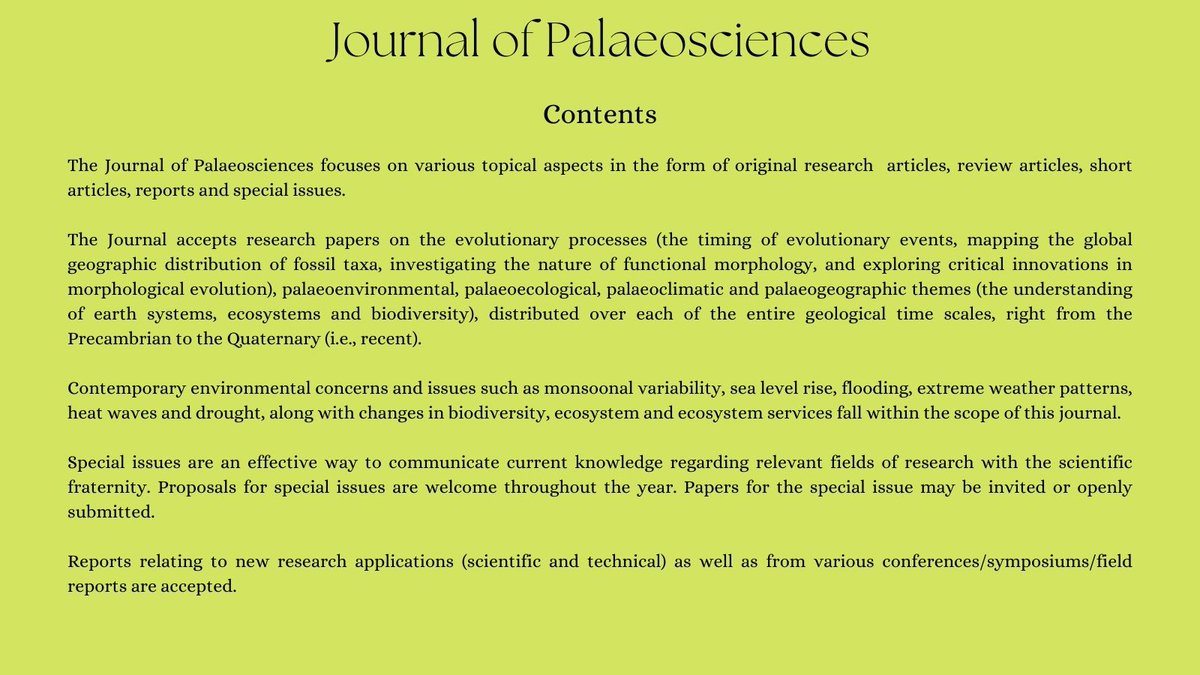 JPS_BSIP's tweet photo. Journal of #Palaeosciences: journal of the new era &amp; newer #multidisciplinary #dimensions

https://t.co/ivn0nrZjZD

@IndiaDST @DrJitendraSingh @srivaric @guptaakhilesh63 @BSIP_official @p_binita @Swati19323192 @deepa511
#JPS #BSIP #Science #research #publish #studies https://t.co/uhzYH9cgKC