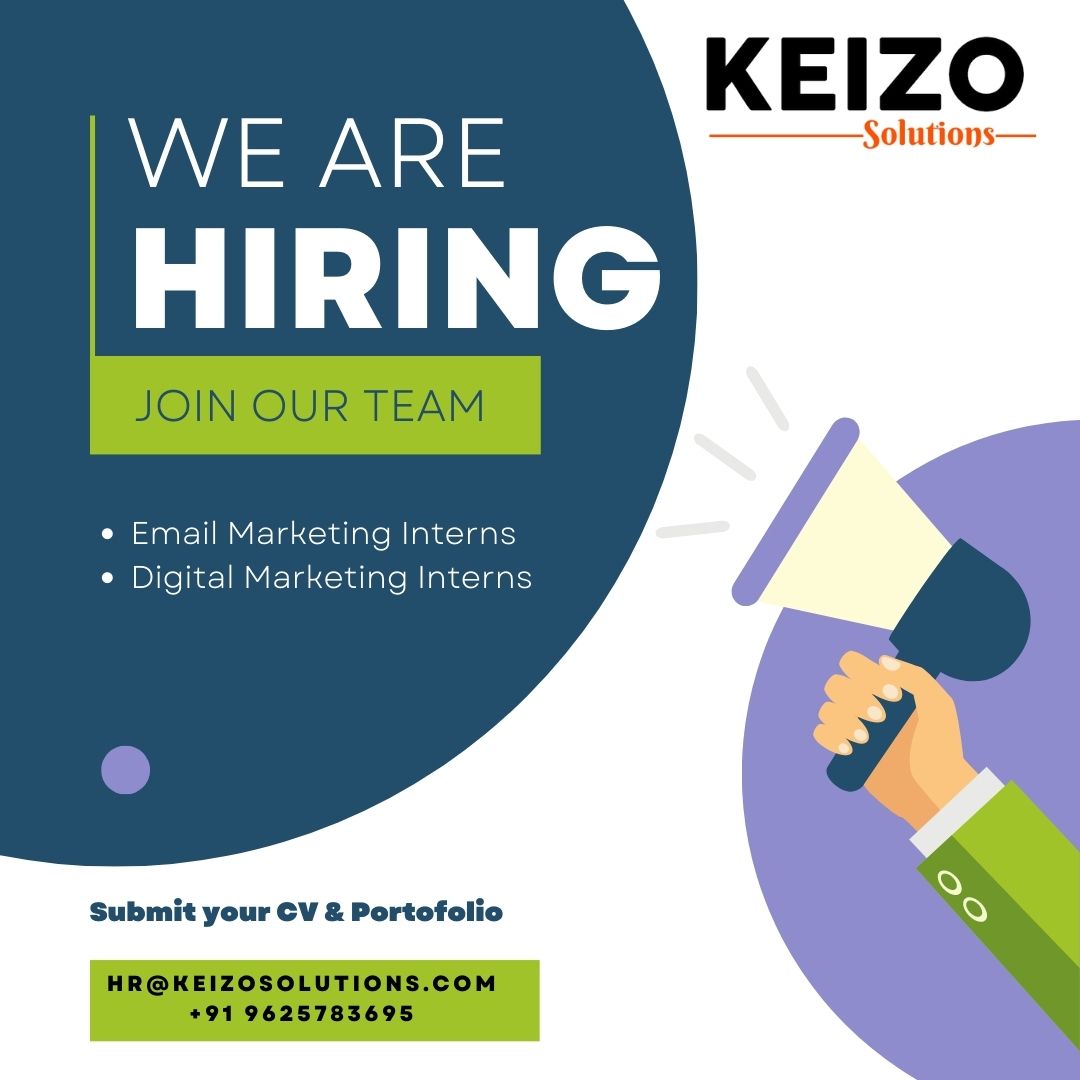 We are hiring interns for Email Marketing and Digital Marketing.
Great opportunity for freshers
.
.
.
#hiring #intern #emailmarketing #digitalmarketing #freshers #portfolio #resume #greatopportunity #seoexecutive #applynow #goodenvironment #noidajobs #jobsinnoida #keizosolutions