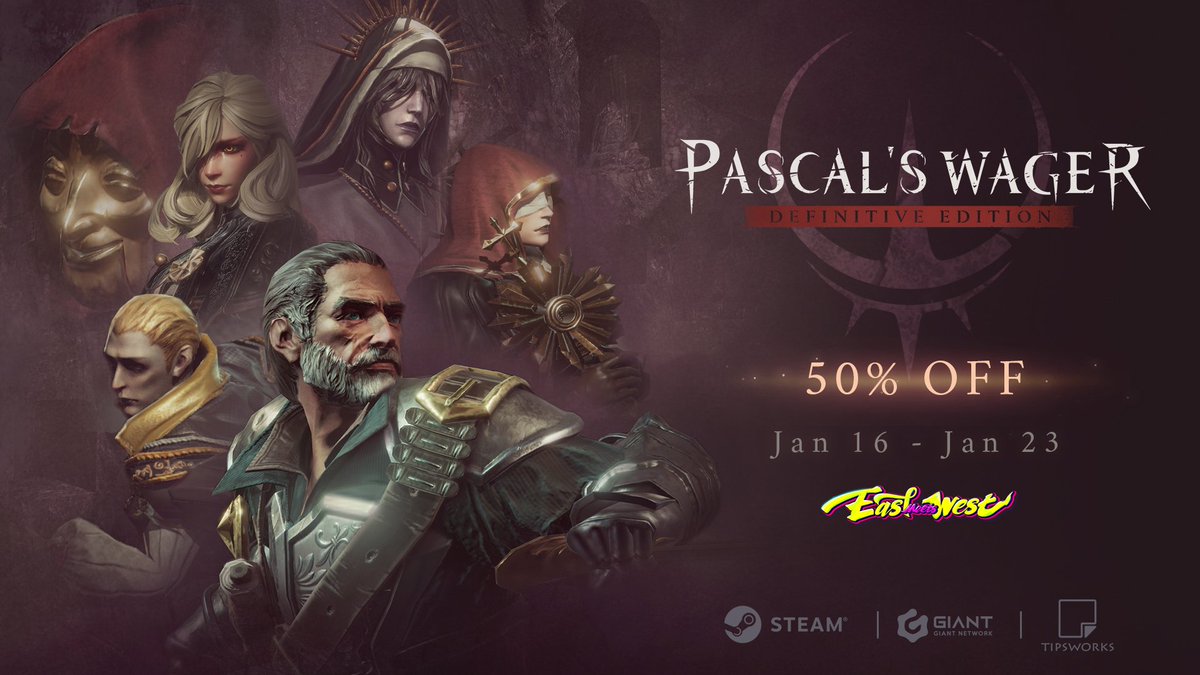 Pascal’s Wager: Definitive Edition will have the Spring Festival discount via Steam for limited time.
 Couriers who want join the adventure via PC should not miss it.

Price: 50% off  
Time:Jan 17th-24th (UTC+8)
Platform: Steam  

check it now: store.steampowered.com/app/1456650/_/