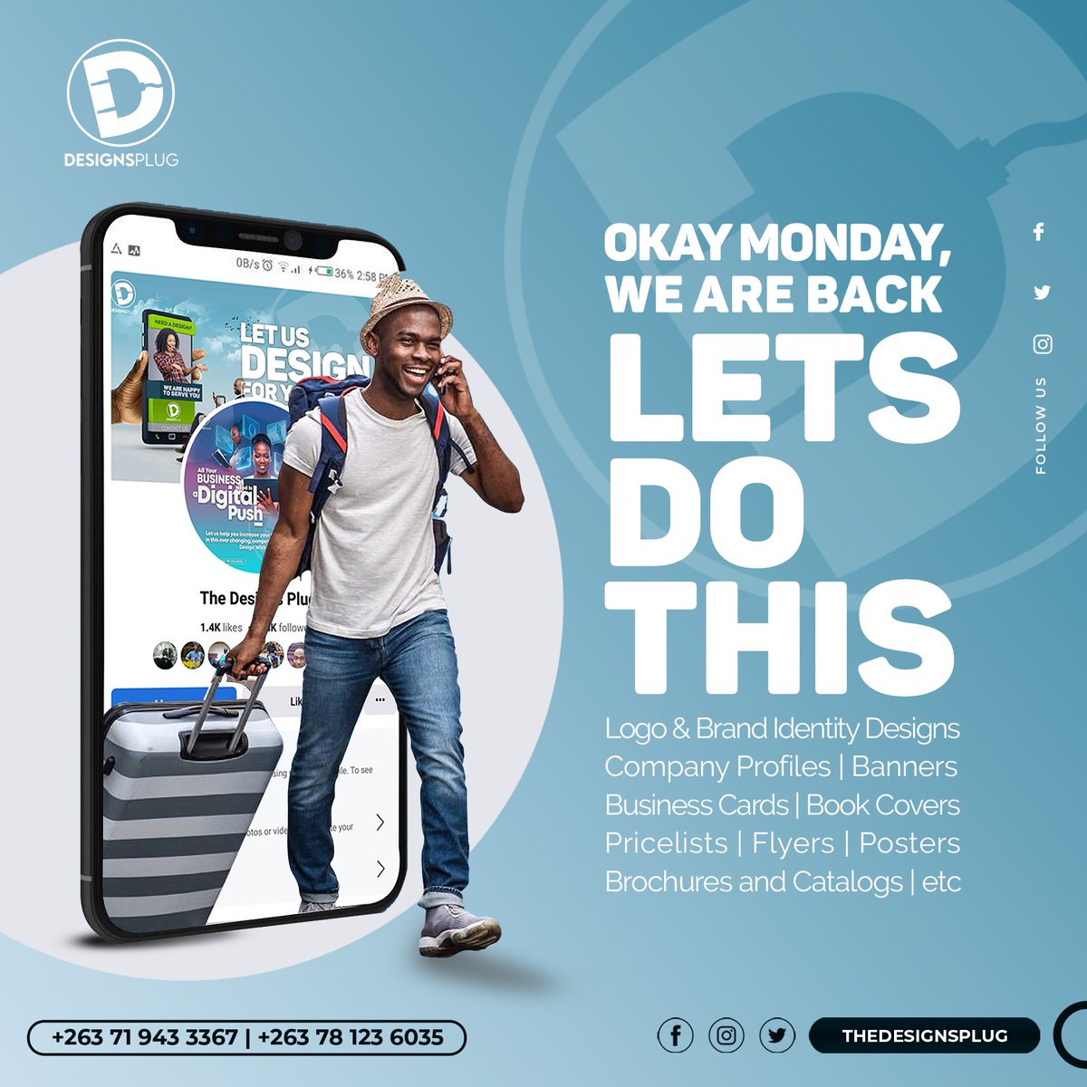 TheDesignsPlug's tweet photo. Okay Monday, we are back. Lets Do This.
Since your Brand is the single most important investment you can make in your Business, we are here to help you upgrade the way people perceive it.

Contact Us Today https://t.co/FnokVDOzZU