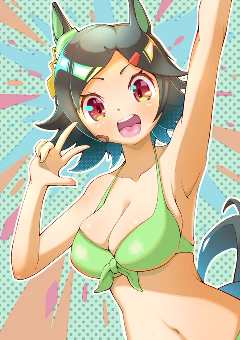 昔描いた水着チケゾー!#ウマ娘 #ウイニングチケット 