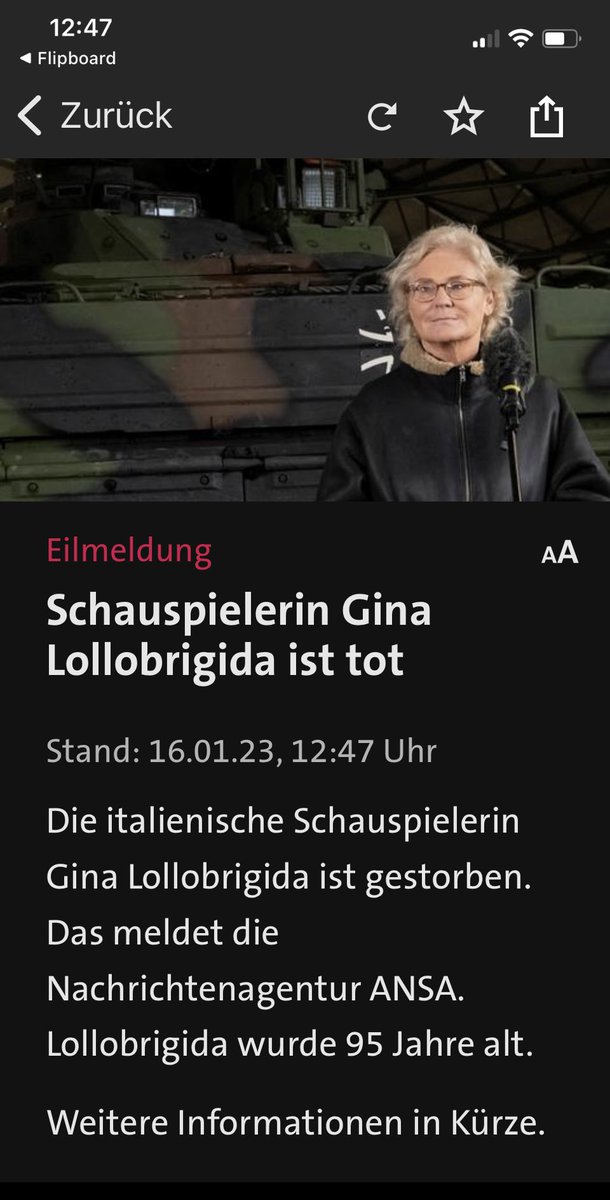 #Medien absurd: Wenn es schnell gehen soll, wird’s merkwürdig 🤨: #Lambrecht tritt zurück. Gina L. stirbt. Und die @ARD bringt das vollendet zusammen…
<a href="/janboehm/">🚫⛔️jAaj Bä¶Ã¶l&&rma!nN 💩</a>