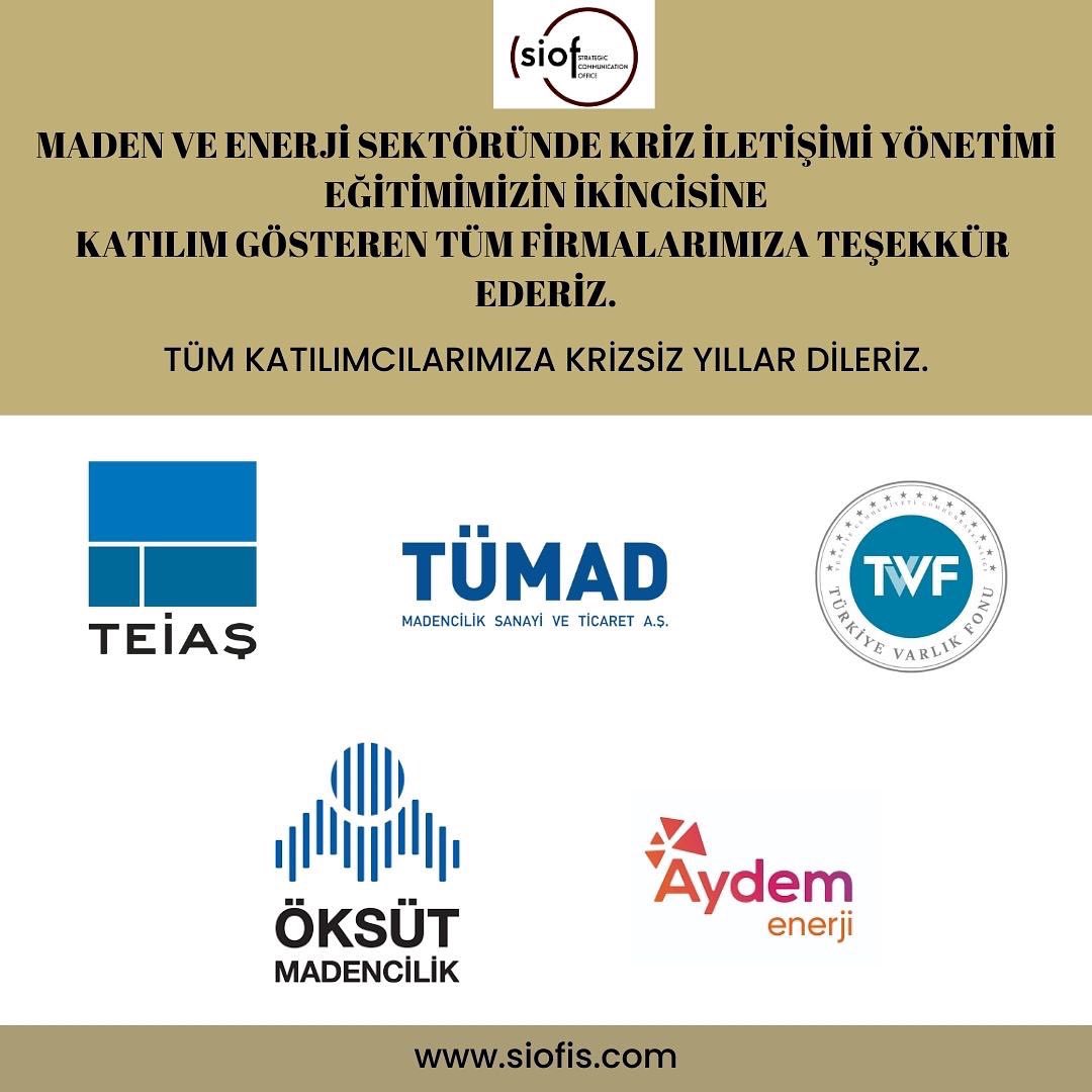 13-14 Ocak tarihlerinde Ankara Sheraton Hotel’de düzenlenen “Kriz İletişimi Eğitimi”ne katılan tüm katılımcılarımıza teşekkürlerimizi sunuyoruz. Bir sonraki Kriz İletişimi Eğitiminde görüşmek üzere…

#kriziletişimi #krizletişimieğitimi #kriz #siof #itibar #krizyönetimi