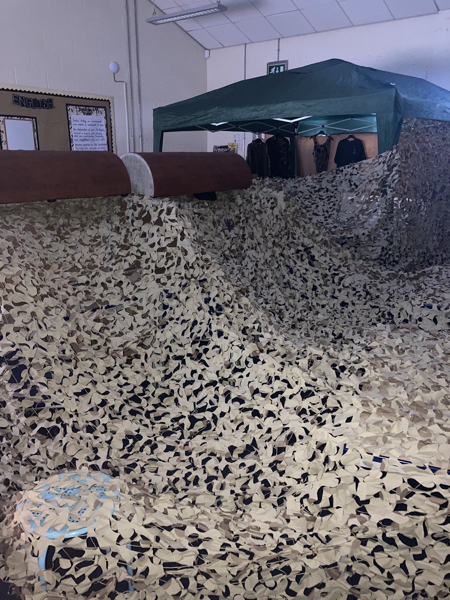 mrsosullivanSJS's tweet photo. A ‘trench experience’ for the year 6s today. The children will be writing postcards home in character as a soldier who was on the front line during the war. We can’t wait to read the emotive writing they produce! @SouthfieldYear6 @GLT_MAT @SouthfieldJuni1 https://t.co/aiLOjOI9Tq