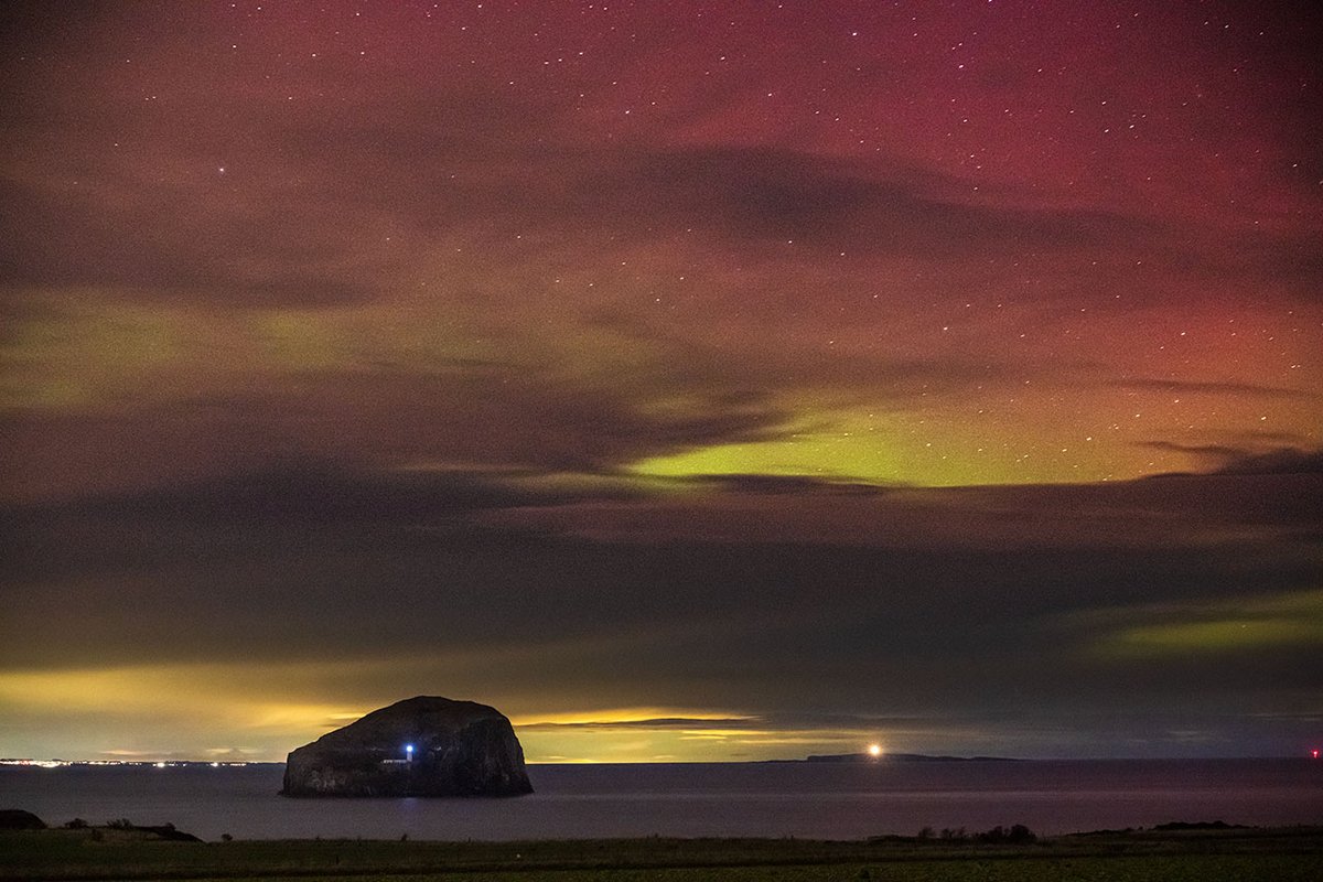 Pesky clouds got in the way of the Aurora light show over the Bass Rock last night

#BassRock #Aurora #northernlights #EastLothian