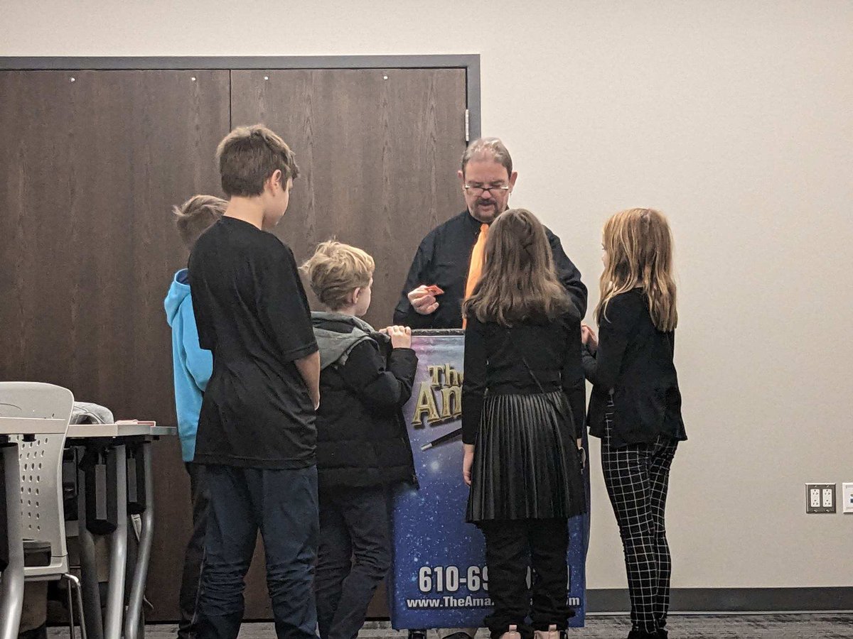 TheAmazingMagi's tweet photo. Had a great time with these kids at the Magic Class on Saturday. Thank You Derry Township for making this happen! #teachmagic #magicclass https://t.co/nPOijr89gn
