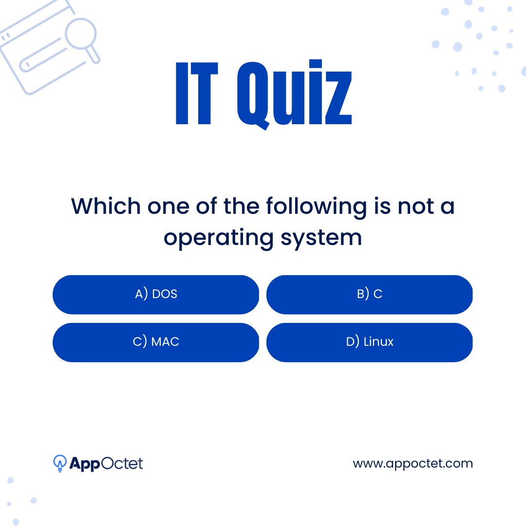 appoctet's tweet photo. Quiz…, Chalo chalo Answer do👆

Please write down your answer in the comment section, let's see who gets it correct 😄✅

For more fun content, follow us 🙂

#ITquiz #website #mobileapp #softwaretesting #qa #appoctet #product #development #ui/ux #software #technology #ai #ml https://t.co/uiBxayTRbO