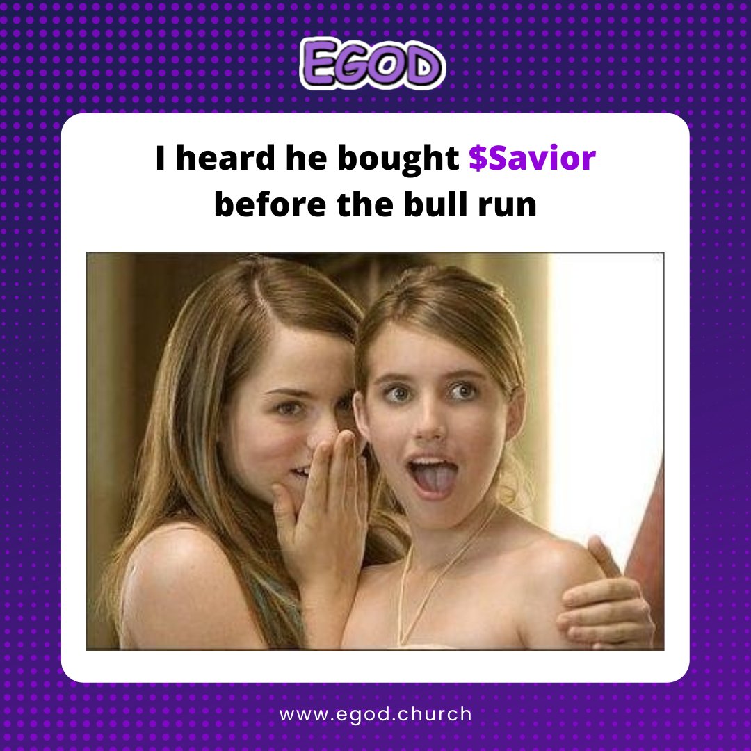 This will be considered as the first green flag by the word of our lord and $Savior

Join the church now✨
✝️ linktr.ee/egodthesavior

#Memes #BullRun #DOGE