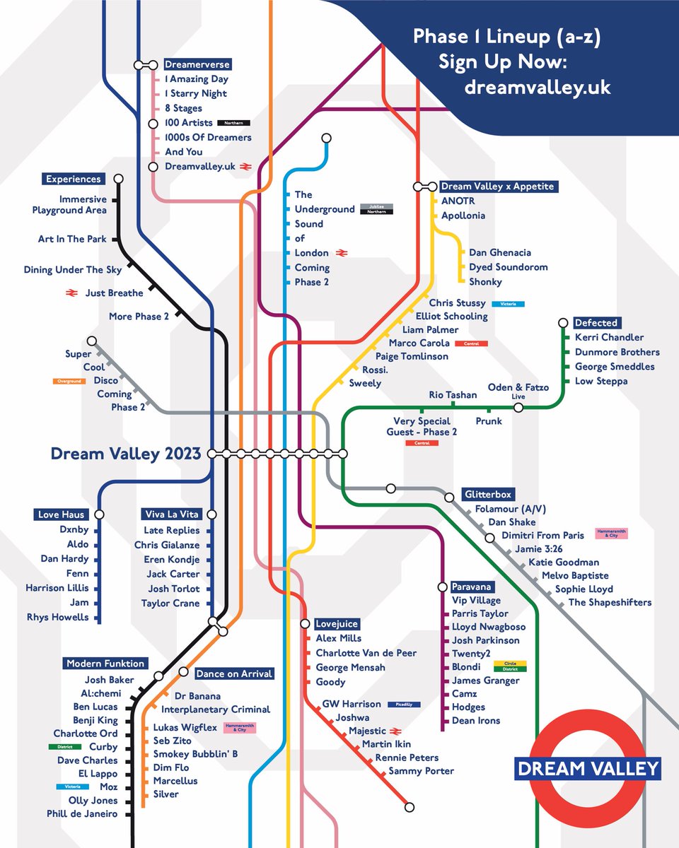 Dreamvalleyuk's tweet photo. The biggest vibes for your Monday blues! 💙 Dream Valley brings you the best of global names from Defected, Glitterbox, Appetite, Lovejuice and many more for the journey of your dreams 🚇

Are you ready for Phase 2 launching tomo Tue 17th Jan at 18:00?

Sign up now ✍️ Link in bio https://t.co/pnUybGCoQ6