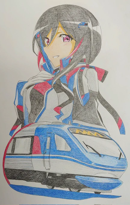 #イラスト #原作の隣に自分の作品を貼る #智頭急行 #スーパーはくと 今年の干支\兎/が名前に入る[スーパーはくと]兎の如く"130km/h"で京阪神を駆ける!! 
