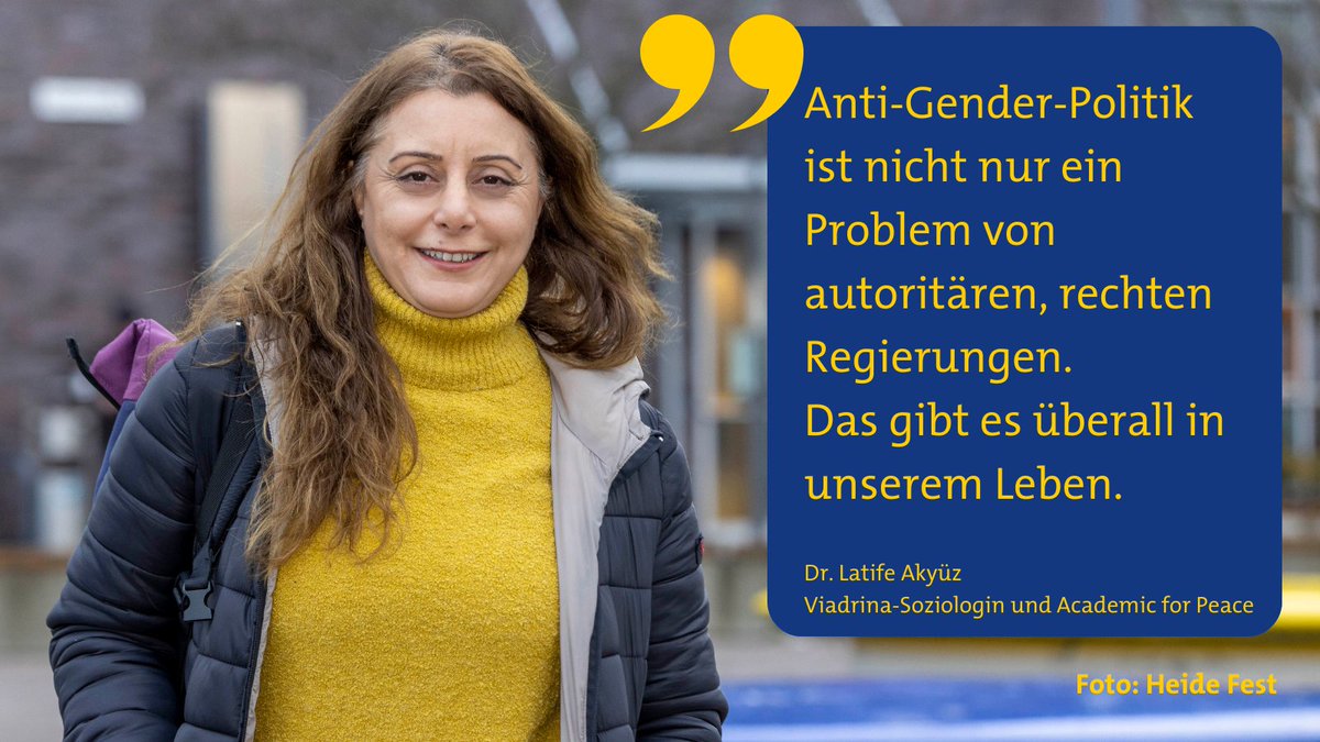viadrina's tweet photo. Vor sieben Jahren unterschrieb @latifeakyuz in der Türkei eine Petition, die ihr Leben veränderte. Sie musste nach Deutschland fliehen. Heute ist sie Teil des @HorizonEU-Forschungsprojektes RESIST zur #AntiGender-Politik in #Europa.
👉🏽https://t.co/SE6pQv3rJU
#AcademicsForPeace https://t.co/u9BfGVXw4c