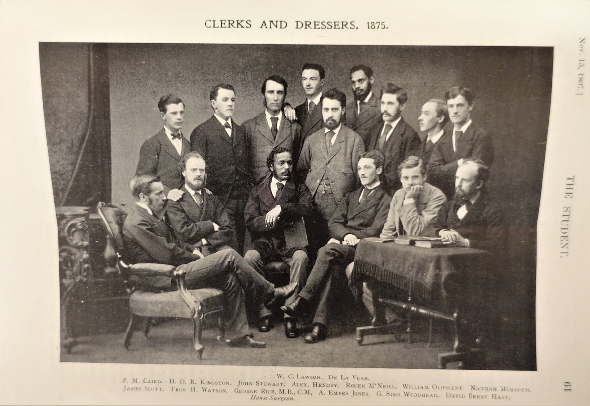 lhsaeul's tweet photo. Celebrated for his poem ‘Invictus’, William Henley (1849–1903) also penned a racist portrait of Dr George Rice, a former student of the UoE. 
Dr George Rice worked at the RIE while Henley was a patient there under Joseph Lister. 
Read more on our blog 👉https://t.co/lT12sbD6st https://t.co/n9iZSD8sPf