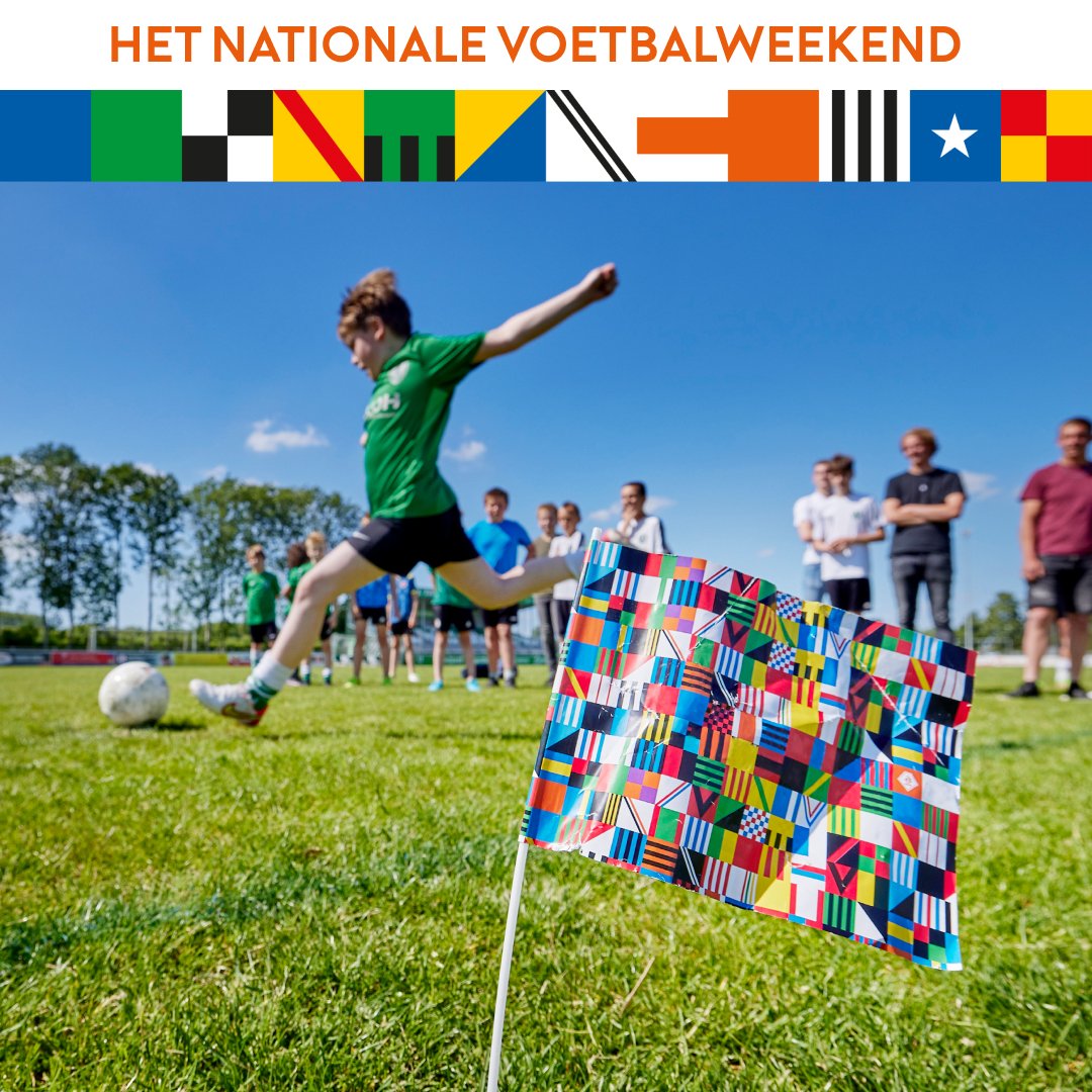 🎉 Vier het amateurvoetbal tijdens #HetNationaleVoetbalweekend op 9, 10 en 11 juni. 

⚽ Samen laten we zien hoe mooi en belangrijk onze sport is in en voor Nederland. 

🔗 De voorpret begint 𝗡𝗨 met de inschrijving voor verenigingen (mét winactie): knvb.ly/Uye7al.