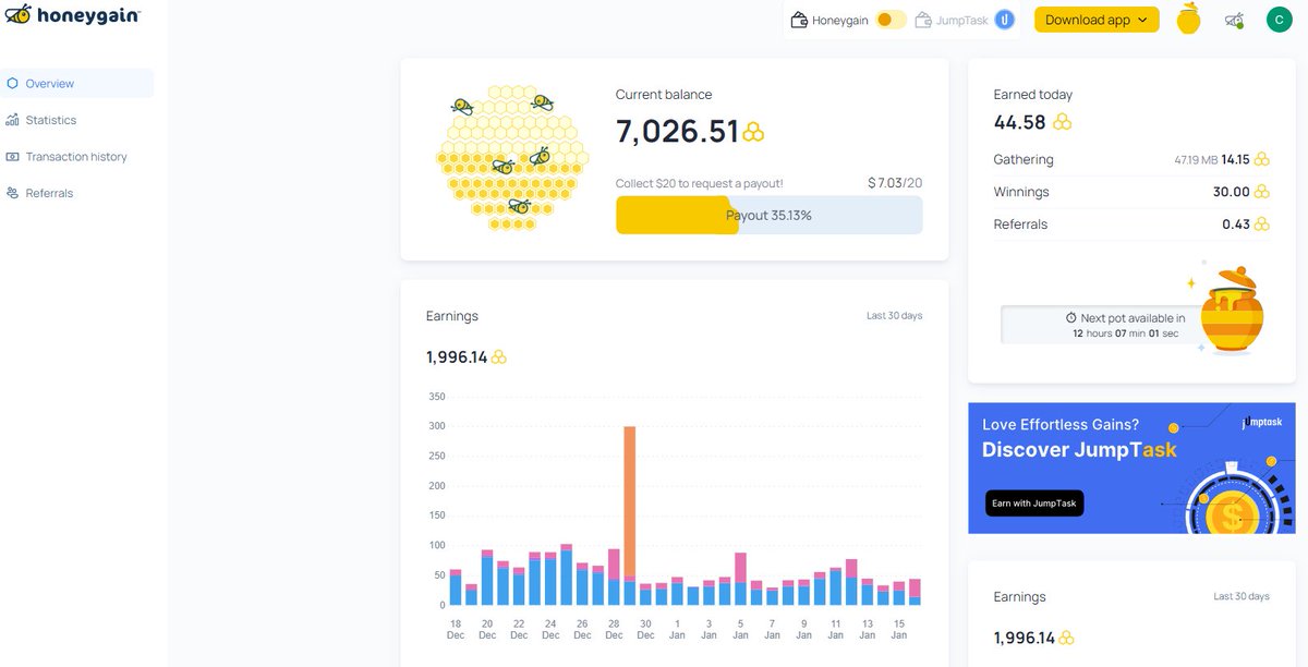 Ultrablast26's tweet photo. #honeygain #money #earnmoney #legit #paypal Wanna earn money by sharing you internet?!! By creating a Honeygain account with my link you will get 5$ bonus and when you reach 20$ you can cashout to paypal, click here in my referral link>> https://t.co/nGgrDc8is4 https://t.co/aUHKvO9IAx