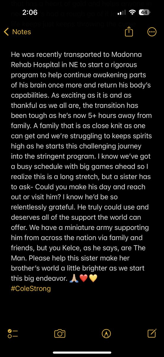 MrsGan519's tweet photo. Shootin some shot here bc Ive never done this before. Here it goes @tkelce, bare with me.
#chiefskingdom show your love, blow this up❤️💛
@roscopctrain @chiefs @GEHAField @ArrowheadAddict
#ColeStrong https://t.co/3hDk4esJVg