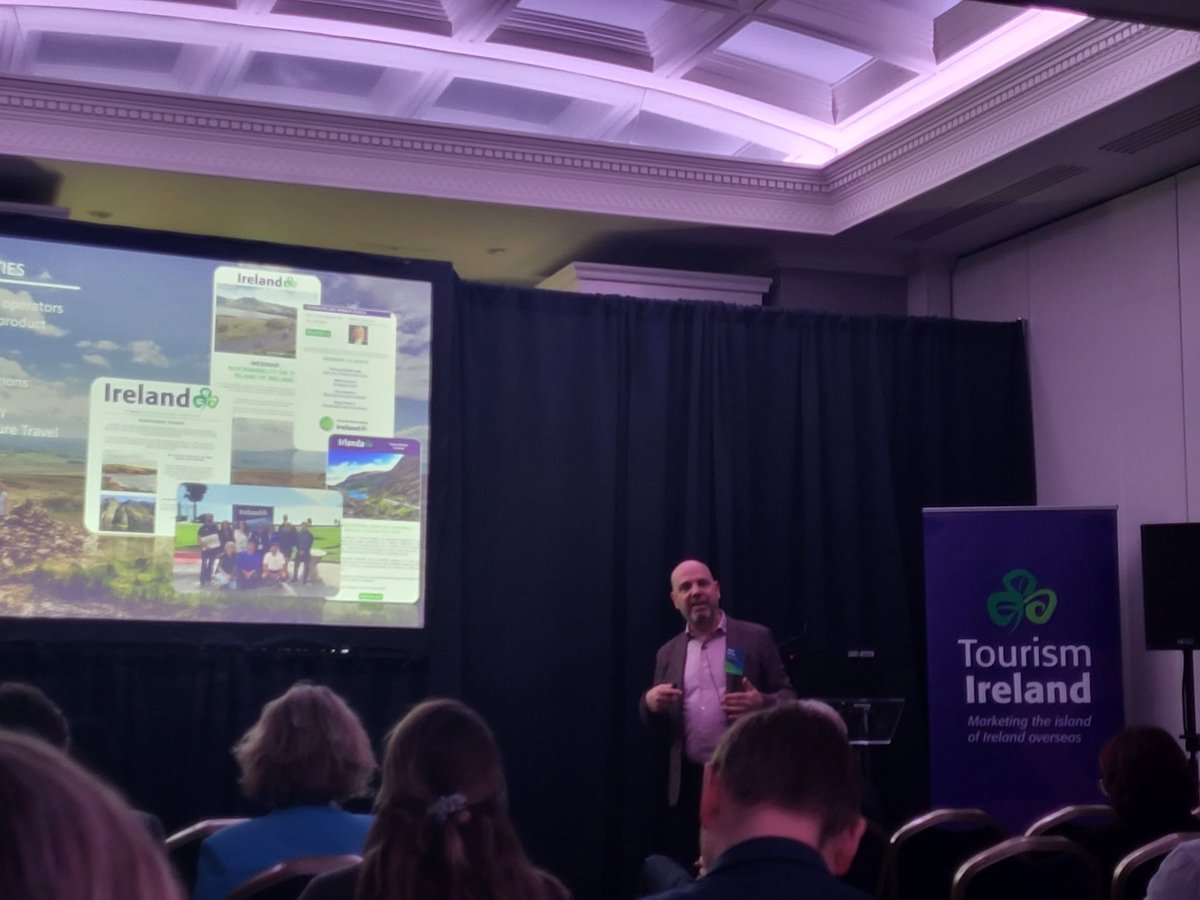 TourismIreland's tweet photo. As part of our break out sessions, Mark Henry, Director of Central Marketing and Sustainability, talks about increasing our sustainability focus. #TI2023 https://t.co/hO6odMzcdD