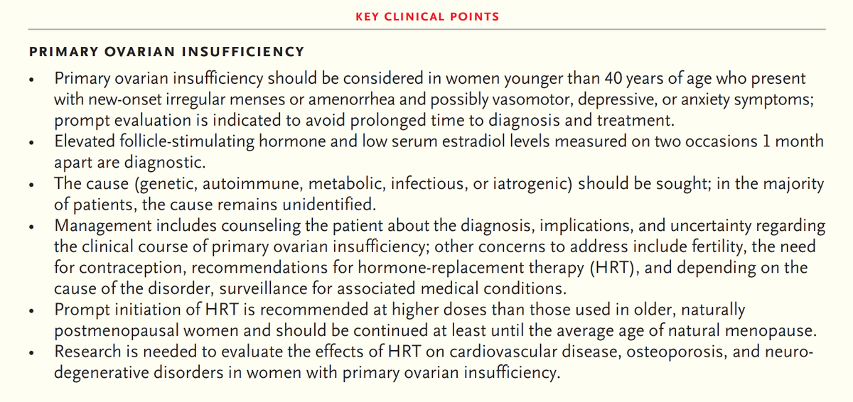 NEJM on Twitter "Patients with primary ovarian insufficiency should be