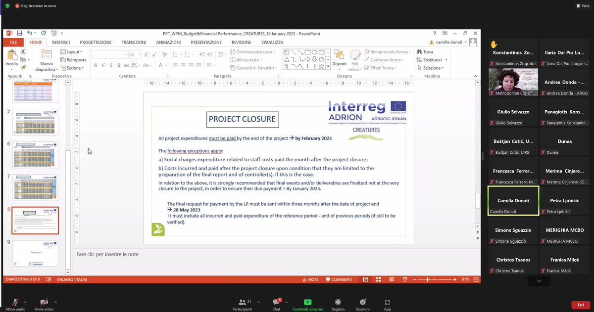 CreaturesProje2's tweet photo. #partnermeeting
🧐 Last session of the #CREATURESproject partner meeting is focusing on these last months of the project in terms of #management, #finance, and #administrative closure of the project.
👉Read more about the project here: https://t.co/TsH2Pinsch https://t.co/ry4PJZLYFX