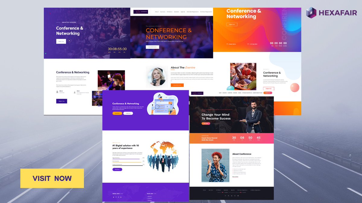 📢📢HexaFair introduces 5 new readymade event website themes with WordPress which help you to make your own landing pages instantly in just a few clicks. 

 Get more detailed information at rfr.bz/t5i65ye 

#hexafair #productupdate #newthemes #landingpages