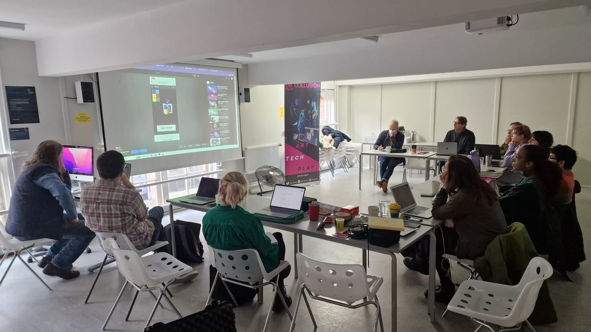 in_collusion's tweet photo. We're at @NorwichUniArts with our mentoring cohort looking at #mixedrealities! First time all the artists have met in person 🙌 https://t.co/Z2ZIcSiZhR