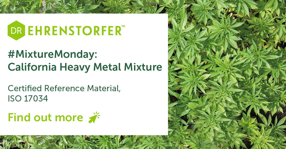 LGCStandards's tweet photo. ⚗This #MixtureMonday is our #HeavyMetal mixture designed specifically to meet California #CannabisTesting requirements.
Our mixture is a #CRM ensuring maximum accuracy of data. ✅Save time & improve your testing efficiency with our mixture now: https://t.co/tPgtws0BJw https://t.co/ps34Uq25AX
