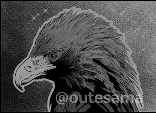 Golden eagleのgoldenを描きたくて 