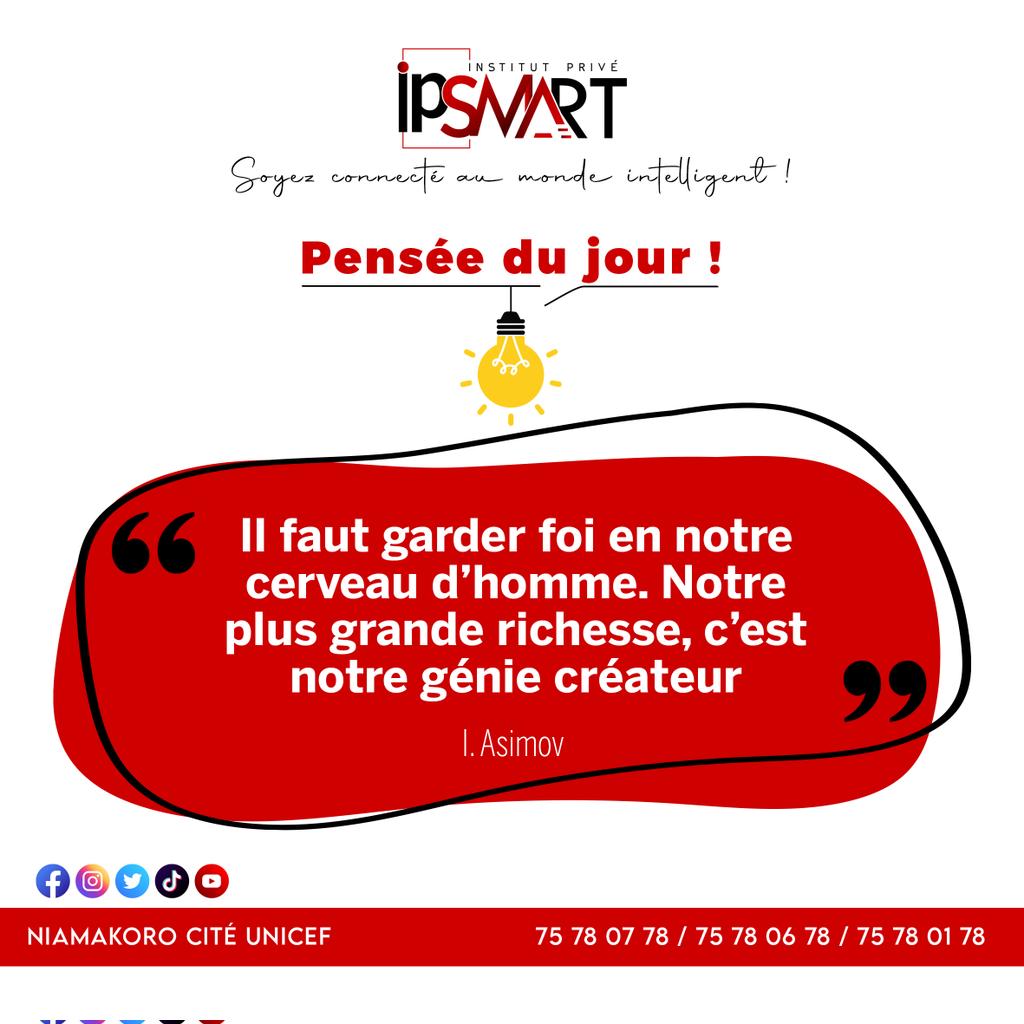 Ipsmart_ml's tweet photo. Hello les #SMART, aujourd’hui, c’est lundi.

Et chaque lundi, c’est la pensée du jour pour débuter la semaine en beauté.

#Penséedujour
#WeareSmart
#IPSMART https://t.co/yEJa0hRi8k
