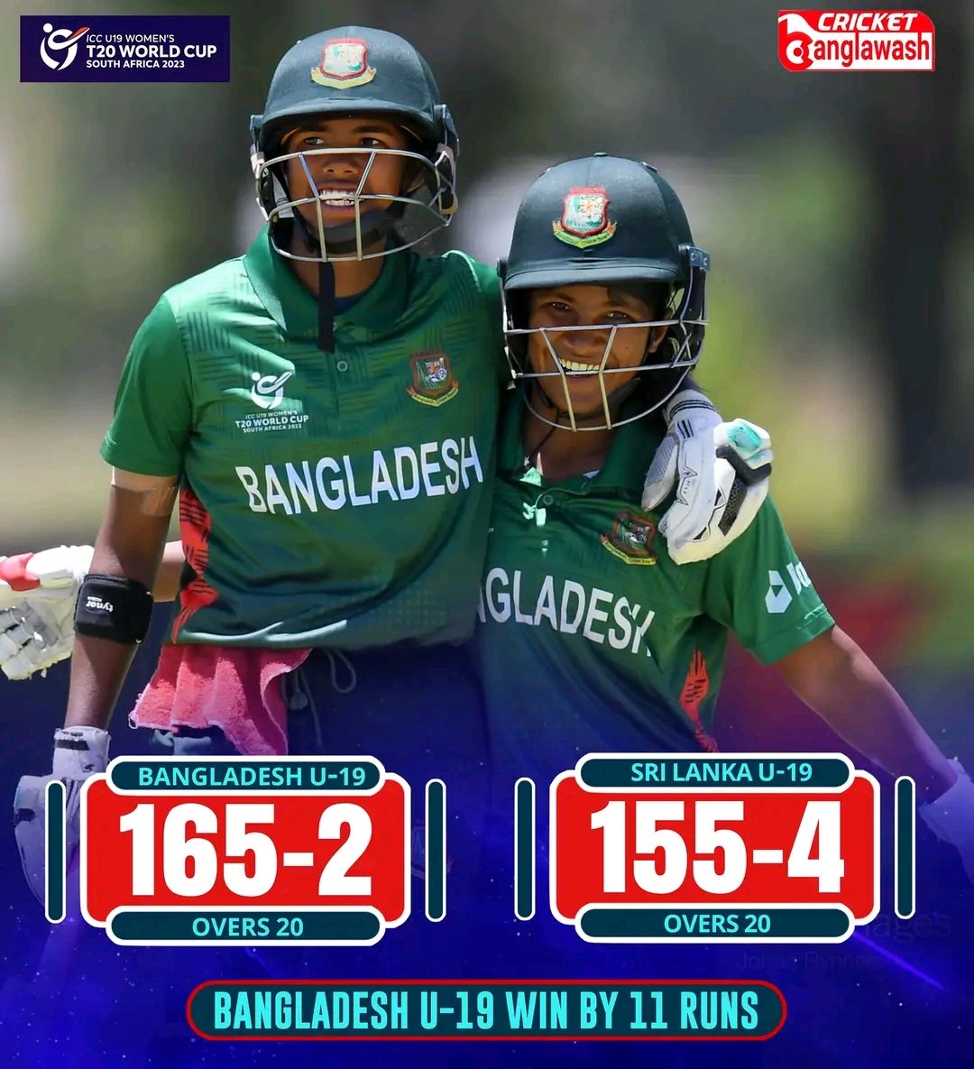 Congratulations Bangladesh womenU19 Cricket treams. Again win by SrilankaU19.