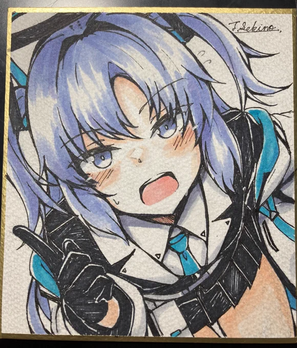 昨日は色紙描いてましたこのユウカの色紙もブルーマーケット5で出す予定です#ブルアカ 