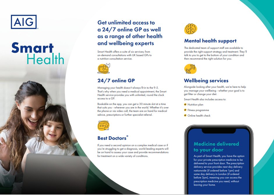 Mental ill health is still one of the most common reasons for workplace absence but given the right access to early intervention and support services people can better manage their mental health. All of our policies include Smart Health at no extra cost - aiglife.co.uk/smart-health/