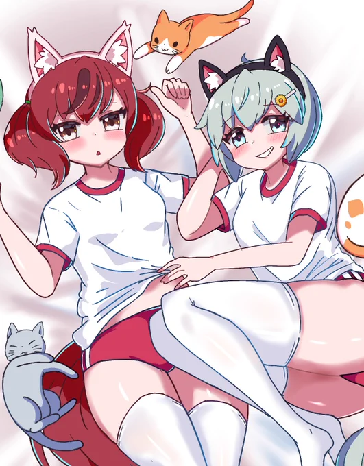 ネコミミカチューシャ体操着ネイチャとスカイ #ウマ娘 