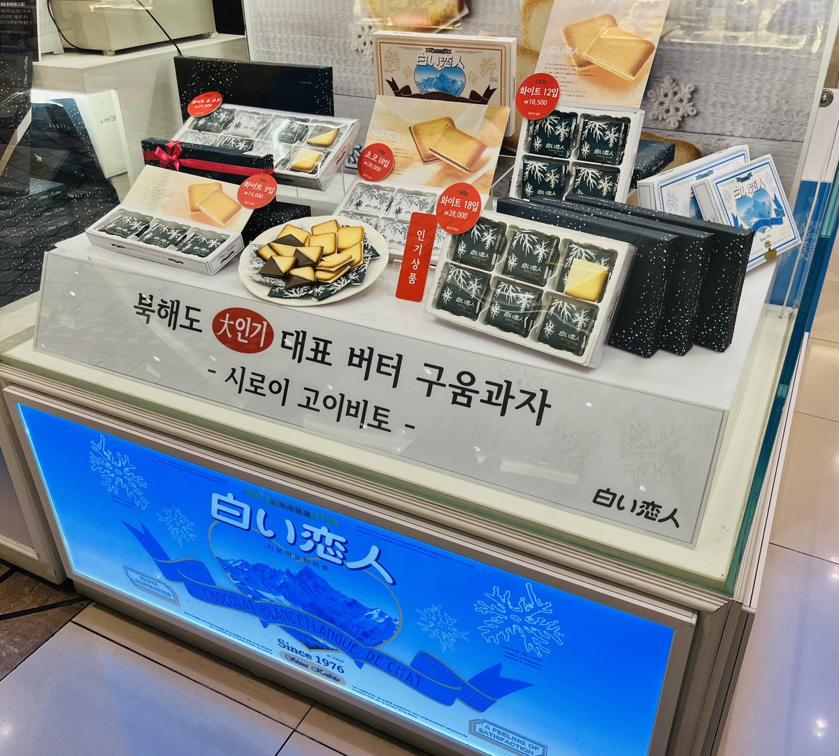 dj_hamahi's tweet photo. 韓国からこんばんは(๑′ᴗ‵๑)✨
ソウルの高速ターミナルにある現代百貨店にて💖
デパ地下をパトロールしていたら日本の大好きなお菓子がいろいろあって懐かしくなった←年明けに帰ったばかりですが(笑)
@dojima_moncher
#堂島ロール
#石屋製菓
#白い恋人
#BAKEINC
@bakecheesetart
@pressbuttersand https://t.co/5wcSUYfKyt