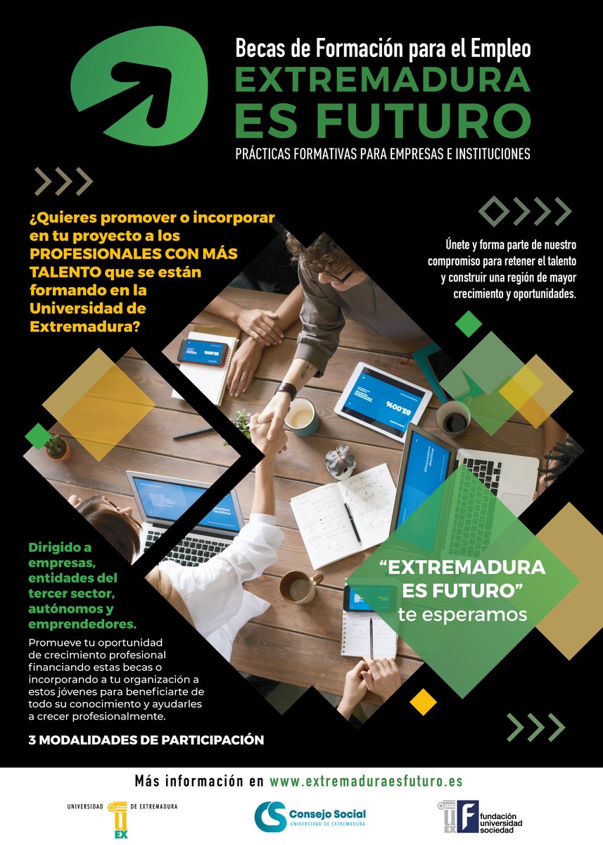 🔴 ÚLTIMA HORA |  Hoy lanzamos una nueva edición del “Programa de Becas y Prácticas Remuneradas Extremadura es Futuro”
📱Más info bit.ly/3iOpCCi 
@fundacionunexes <a href="/infouex/">UEx</a> <a href="/SepyeUEx/">Servicio de Prácticas y Empleo UEx</a>  <a href="/InforCreex/">CREEX</a> <a href="/camaradecaceres/">Cámara de Cáceres</a> <a href="/CamaradeBadajoz/">Cámara de Comercio de Badajoz</a> <a href="/camarascomercio/">Cámara de España</a> <a href="/ceadextremadura/">ceadeextremadura</a> <a href="/CEAJE/">CEAJE</a>