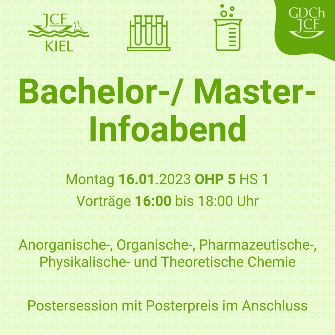 Today is the Bachelor-/Master information evening in OHP 5, HS1, starting at 4 pm 🧪❗️