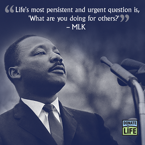 On this National Day of Service, thank you to all who are helping others. You can help save and heal lives by registering your decision to be an organ, eye and tissue donor at Register@DonateLifeMaryland.org #MLKDay #DayOfService #DonateLife