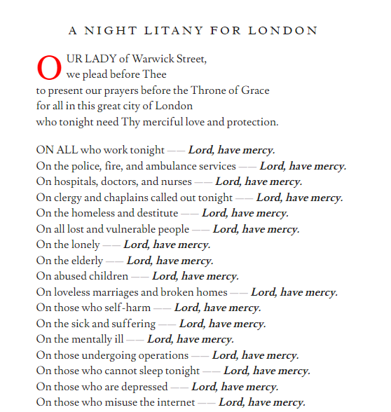 cusackandrew's tweet photo. The 'Night Litany for London' is a very beautiful set of prayers for the inhabitants of our capital city: https://t.co/F4tAVgyDrq #catholiclondon #catholicengland https://t.co/lrXmQ9tXUP