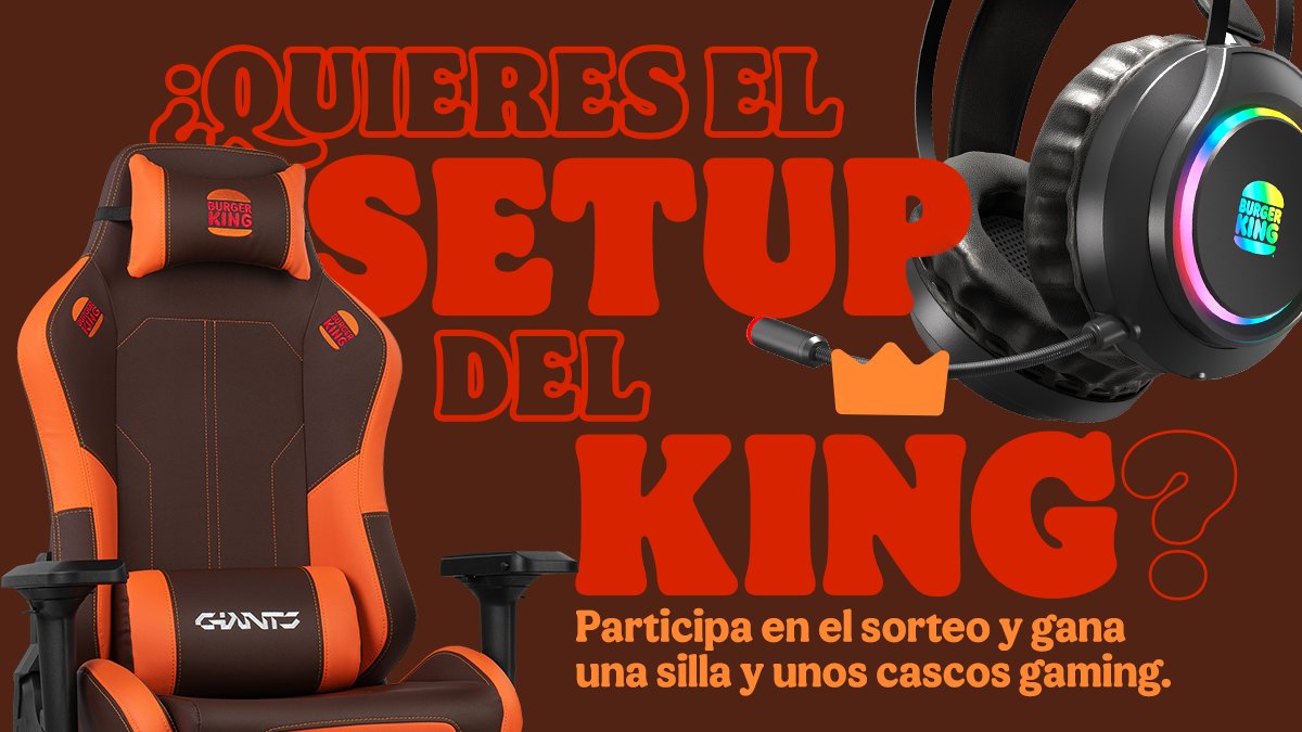 burgerking_es's tweet photo. Solo los más humildes jugarán como un King, demuéstranos que tu setup es el que más podemos mejorar y llévate una silla y cascos gaming exclusivos. Para participar 👇🏻
 
🎮 Síguenos
🎮 Dale RT a este tweet
🎮 Sube una foto de tu setup (real, no fake) y el hashtag #QuieroSerUnKing https://t.co/jZ7rRBg2O4