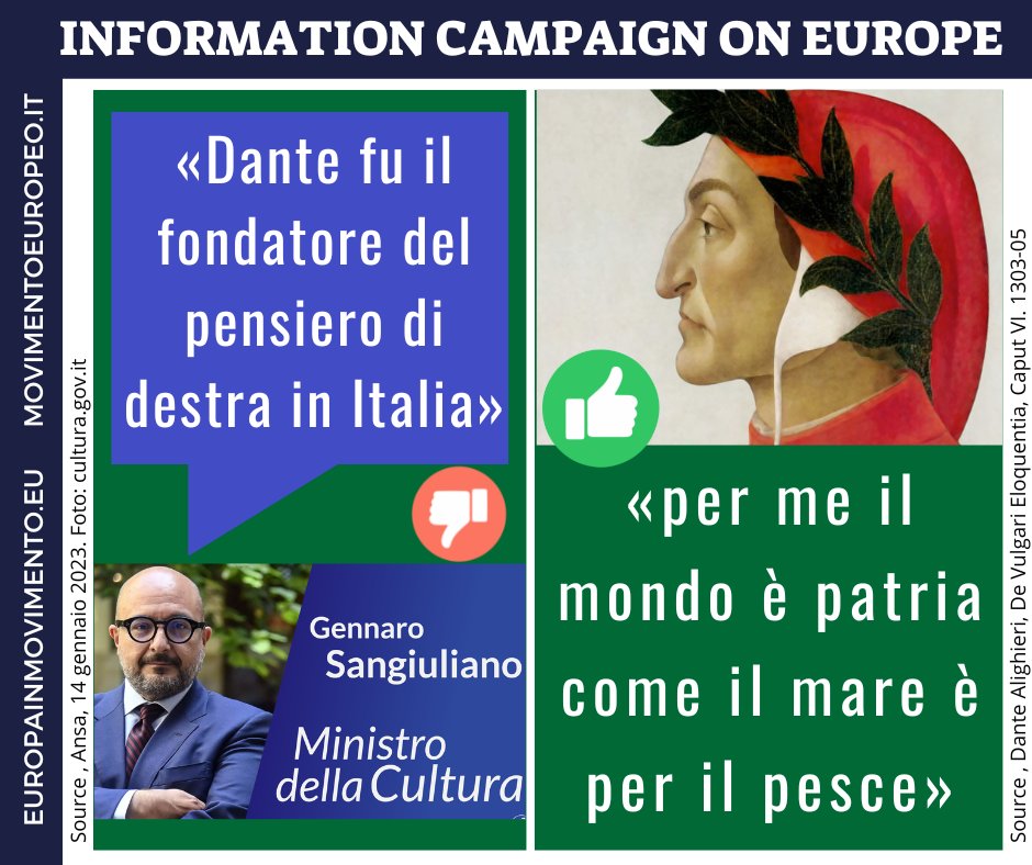 Dante è un patriota cosmopolita.  
Il Ministro della Cultura se ne faccia una ragione.