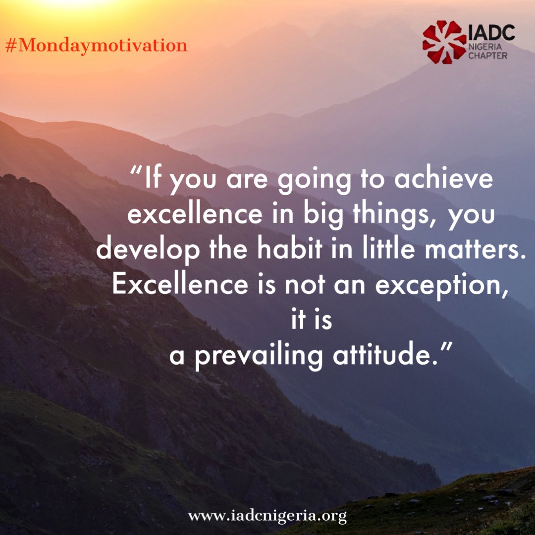 IadcNig's tweet photo. Every fresh start to the week is another opportunity to learn new things and apply what we have already learned.

Together we can do great things. Welcome to an amazing new week, wishing you all the best! ✨ https://t.co/AzMwtrZbtq